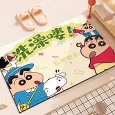 Tapete de chão de banheiro Crayon Shin-Chan, banheiro, antiderrapante, absorvente de água, secagem rápida, tapete de pé,