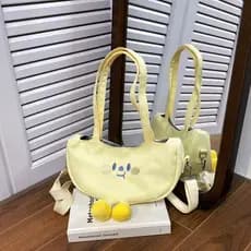 Coreia coreia ins bonito dos desenhos animados All-Match bolsa de lona feminina saco do mensageiro japonês macio menina