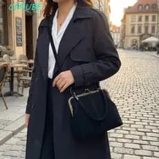 Bolsa Crossbody De Couro CERUBE , Retrô Fosca De PU De Grande Capacidade De Ombro Com Alça Curta