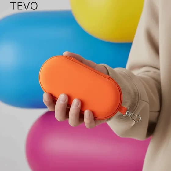 Bolsa De Óculos De Slot Duplo TEVO , Estojo Sol Anti-Esmagamento De PU À Prova D'água , Organizador Em Cores Doces