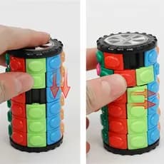 Brinquedo De Quebra-Cabeça Deslizante De Cilindro De Torre Mágica Rotativa