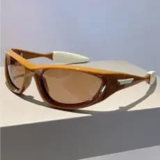 Óculos de Sol Femininos e Masculinos, Óculos de Sol Vintage Punk, Lentes Espelhadas, Óculos de Esporte para Ciclismo, UV