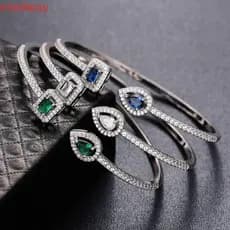Pulseira Geométrica De Luxo NEEDWAYB , De Punho De Zircônia Cúbica Com Ornamentos Feitos À Mão , Prova D'água