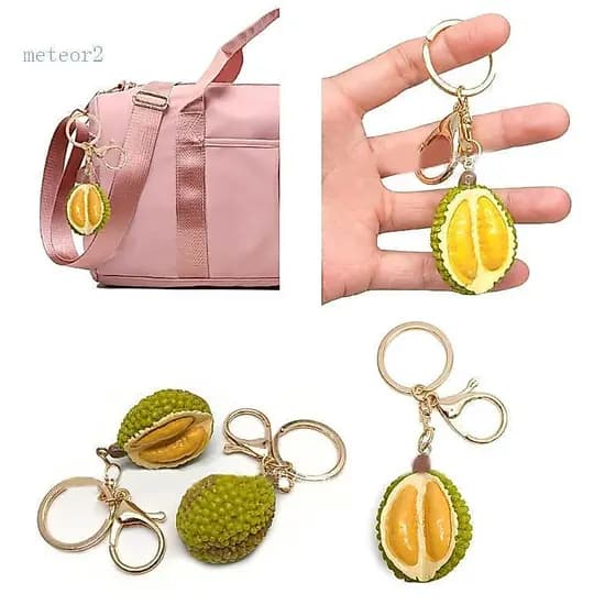 Chaveiro de Fruta Durian Simulado Vibrante Meteor 2, Acessório de Moda Colorido e Divertido, Adiciona Personalização DFD