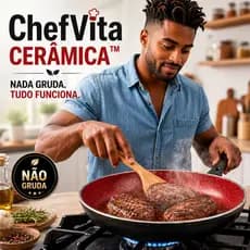 Frigideira 28CM Antiaderente Ceramica Tampa Vidro Revestimento Duravel Cozinha Pratica