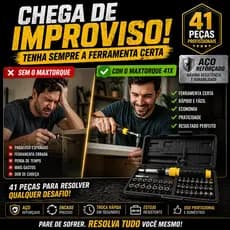 Kit Chaves Intercambiáveis 41 Peças Profissional Jogo de Ferramentas Multiuso com Estojo Resistente