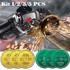Disco de Corte Serra Corta Tudo Diamantado Multifunção Madeira Cerâmica Pvc Aço 100mm×20mm Kit 1-5 PCS