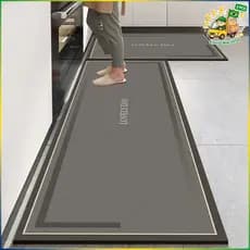 2 PCS Tapete de Cozinha de Borracha - Antiderrapante, Resistente e Secagem Rápida, 120x40cm e 60x40cm