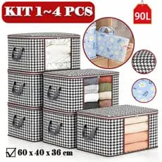 KIT 1-4 PCS saco caixa organizador ecológico multiuso para cobertor casaco e guarda-roupa residencial
