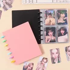 Álbum de Cartões Furo Cogumelo Para Cartões Kpop Fotos 80/160 Bolsos Páginas Removíveis Organizador de Cards Coleção