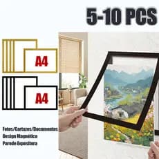 5~10 PCS Porta Display Autoadesivo e Fechamento Magnético A4