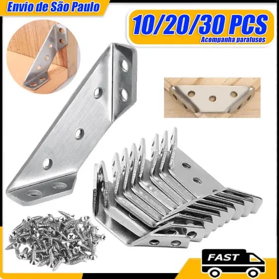 10/20/30 PCS Conector Canto Aço Inoxidável Para Móveis Univers