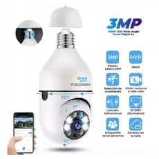 Câmera De Segurança Com Soquete JIALE 3mp Wifi Interna/Externa 360o