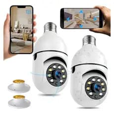 KIT Câmera Lâmpada E27 , WiFi Sem Fio 360 ° Panorâmica De Segurança Residencial Inteligente
