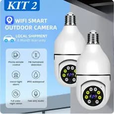 KIT E27 360 ° Câmera WiFi Inteligente Giratória , Conversa De Voz , Visão Noturna Colorida , Monitor De Segurança De Ala