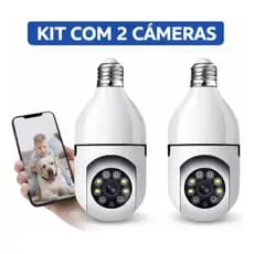 Câmera De Segurança Infravermelha À Prova D'água Com 360 ° Luz LED Externa Sem Fio , Aplicativo Wi-Fi 2.4G