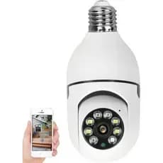 Câmera De Lâmpada E27 Home Wireless WiFi Interior Panorâmica HD Segurança Com