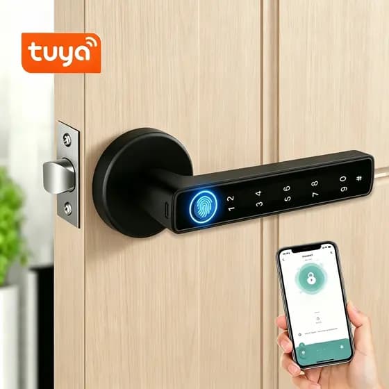 Fechadura Digital Inteligente Com Impressão , De Porta De Entrada Sem Chave Bluetooth Reconhecimento De/Senha/Aplicativo