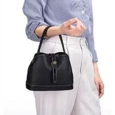 Mochila de couro genuíno moda feminina balde primeira camada de couro bolsa feminina ombro Crossbody bolsa