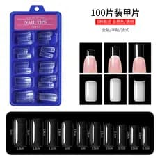 100 peças Blister encaixotado unhas Manicure unhas francesas unhas falsas adesivos completos meia unhas diy