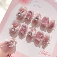 Linda menina arco usar unhas remendo de unhas adesivos de unhas Manicure usar unhas