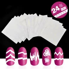 Adesivos adesivos Manicure francês adesivos de unhas sorriso adesivos unhas francesas 3 em 1 48 adesivos 24 tipos pacote