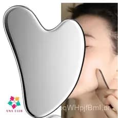 ANA 1108 Massageador Facial e Corporal Aço Inox Gua Sha Raspagem Skincare Rosto Relaxamento SPA Lifting Facial