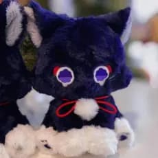 20cm Genshin Impact Scaramouche Gato Plush Series Modelo Boneca Roxa Brinquedo de Pelúcia Presente Infantil YVG2