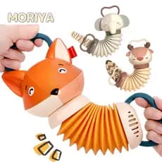 Acordeão de raposa, brinquedo de instrumento musical analógico para bebês que aprendem cedo