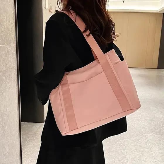 Bolsa De Ombro De Grande Capacidade Para Mulheres Casual De Nylon Durável Com Vários Bolsos