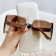 Novo estilo elegante sem moldura óculos de sol femininos óculos de sol do mesmo estilo Re