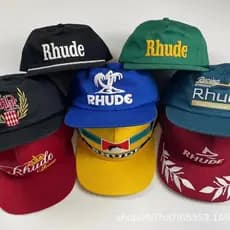 American Rhude Bordado Impresso Street Wear Verão Novo Estilo Chapéu de Sol Boné de caminhoneiro Homens Mulheres Série d