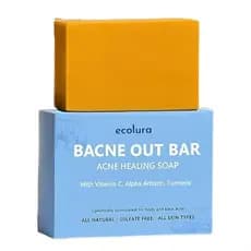 Ecolura Bacne Out Bar - Sabonete em Barra para Acne nas Costas e Corpo com Vitamina C, Alfa Arbutina, Cúrcuma, Esfoliant