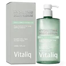 Sérum Hidratante Corporal VITALIQ, Hidratante Leve com Ácido Hialurônico para Pele Seca e Braços Envelhecidos, 13 Fl Oz
