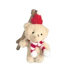 Pronto estoque Natal bonito Blush urso crianças boneca de pelúcia natal urso conjunto estudante saco pingente chaveiro p