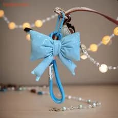 [baipestoner] Y2K Trendy Candy Color Couro Algodão Cheio Arco Chaveiro Doce Bowknot Bolsa Pingente Decoração De Mochila