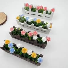 [baipestoner] 1 Peça Jardim Flor Artificial Realista Em Miniatura Vasos De Plantas Decoração Escala 1 : 12 Casa De Bonec