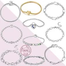 Pulseira de prata esterlina 925, 17-20CM, amor, coração, loja, zircônia, adequada para mulheres, joias DIY, presentes