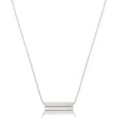 Colar mini tubinho banhado à prata 925