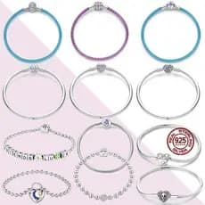 925 libra prata colar amor pulseira espumante coração instantâneo 925 colar de prata adequado para senhoras Original jói