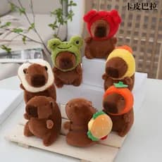 Capivara boneca pelúcia travesseiro brinquedos capivara chaveiro bonito pingente presente de aniversário para a menina