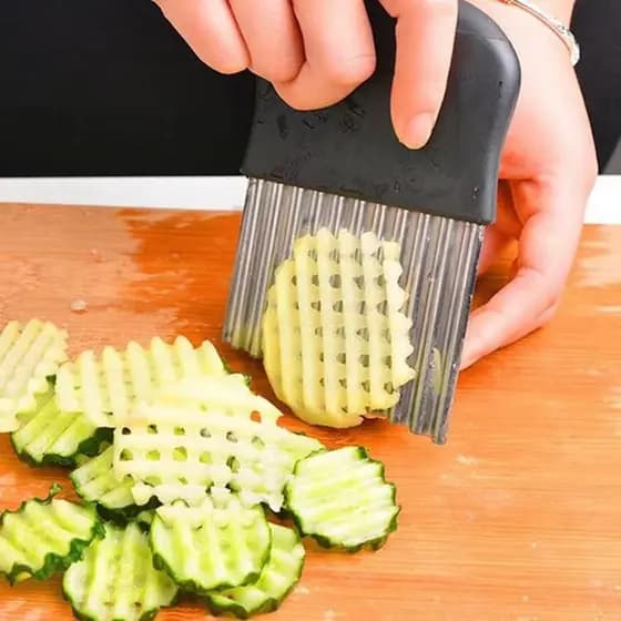 Faca de Batata Dente de Lobo Cortador de Legumes Artefato de Onda Faca de Onda Doméstica Cortador de Batatas Fritas Aço