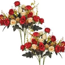 Bouquet De Rosas Artificiais Com 12 Flores Para Decoração De Casamento , Noivas , Arranjos , Festa E Casa