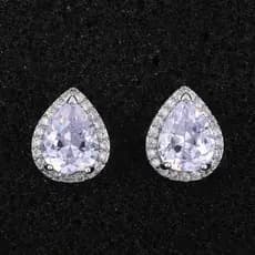 Brincos De Zircônia Prata Esterlina S925, Em Formato De Gota, Elegante E Lindos