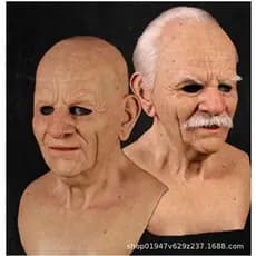 Resina Silicone Simulado Homens Negros Máscara Facial Juventude Engraçado Adereços Festa de Horror Cosplay Chapelaria Fa