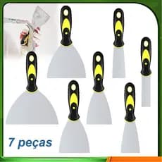 Conjunto de 7 peças espátula de espátula de aço inoxidável Multi-especificação alça de plástico decoração espátula saco
