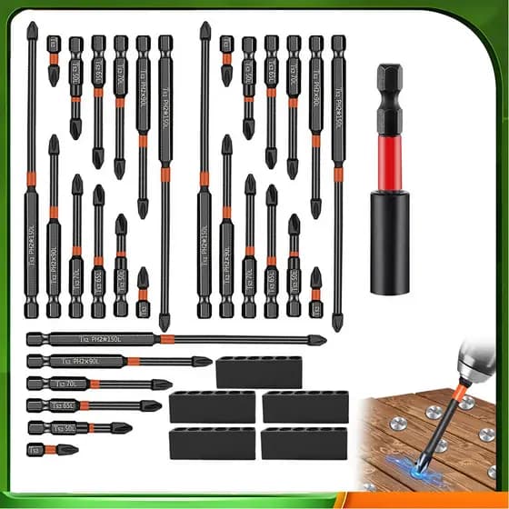 S2 Impact Bit Conjunto de 31 peças Conjunto de chave de fenda de extensão
