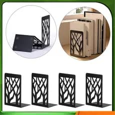 4 unidades de suportes para livros de Metal preto 12 x 17 x 9 cm Rack de armazenamento organizador de livros