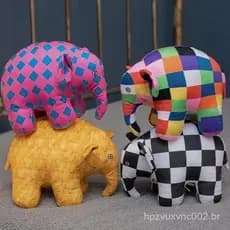 JAMXUN 26cm Dos Desenhos Animados Anime Elmer O Elefante Figura Brinquedo De Pelúcia Pendente Xadrez Emma Plushies Bonec