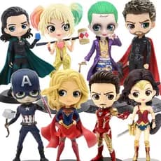 Qposket Vingadores Thor Loki Harley Quinn Black Widow Figura Mulher Maravilha Homem Aranha Catwoman Boneco Crianças Brin